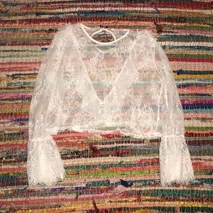 Lace white top